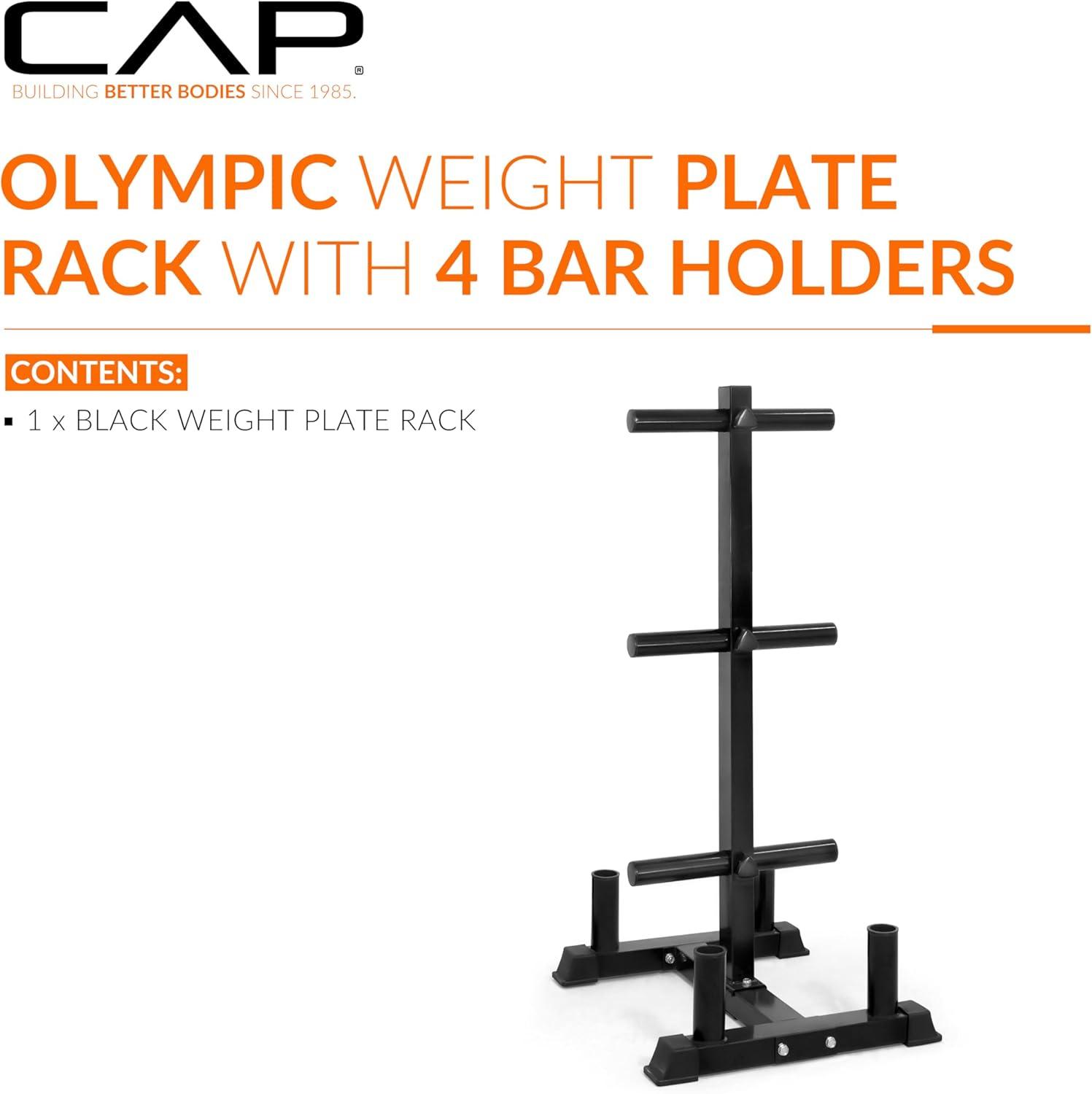 image:imageCAP Barbell Olympic Bumper Plate Tree RackBlack