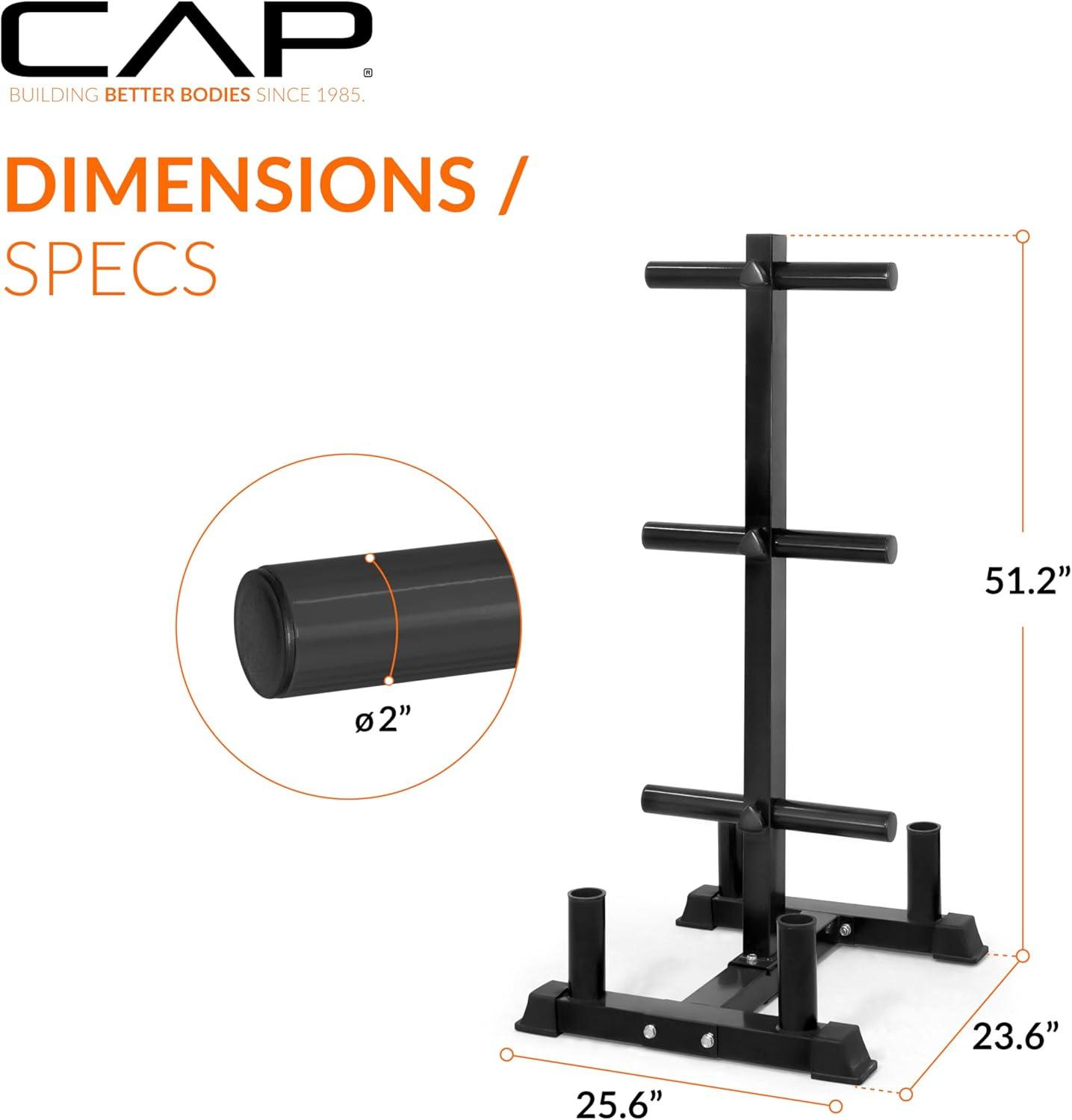 image:imageCAP Barbell Olympic Bumper Plate Tree RackBlack