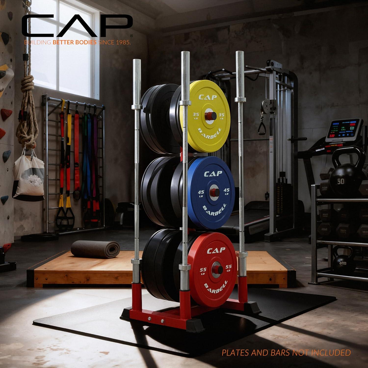 image:imageCAP Barbell Olympic Bumper Plate Tree RackBlack
