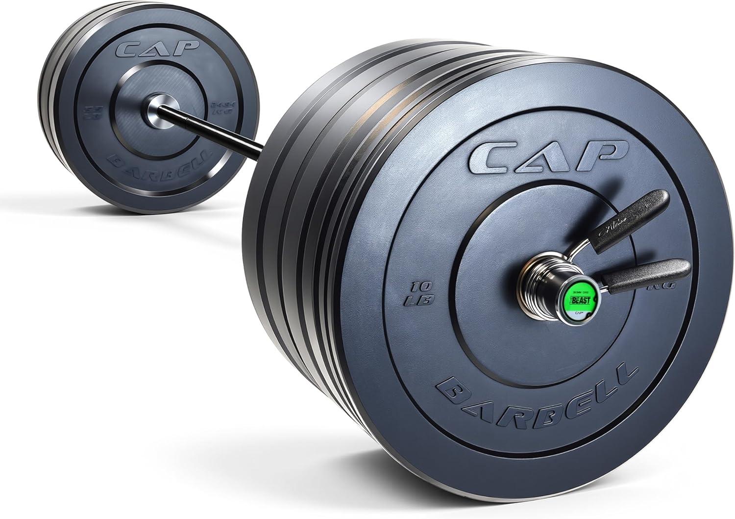 image:imageCAP Barbell Olympic Weight Set with 7ft Barbell amp Bumper Plates 160370 lbs Multiple OptionsElite