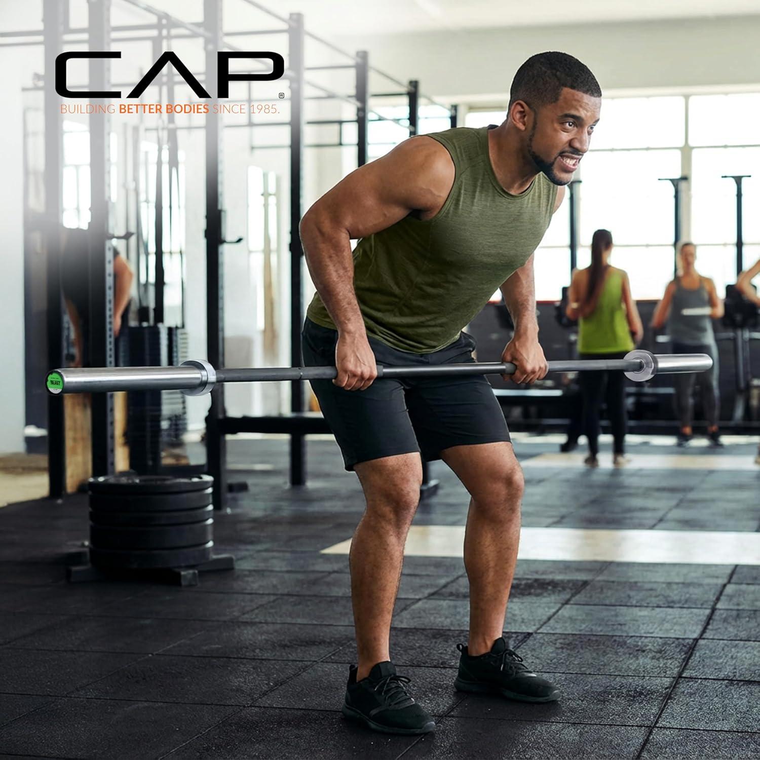 image:imageCAP Barbell Olympic Weight Set with 7ft Barbell amp Bumper Plates 160370 lbs Multiple OptionsElite
