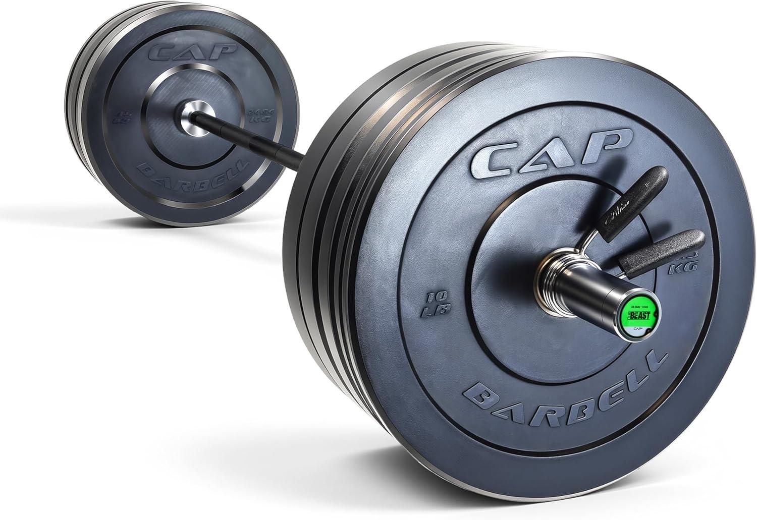 image:imageCAP Barbell Olympic Weight Set with 7ft Barbell amp Bumper Plates 160370 lbs Multiple OptionsElite