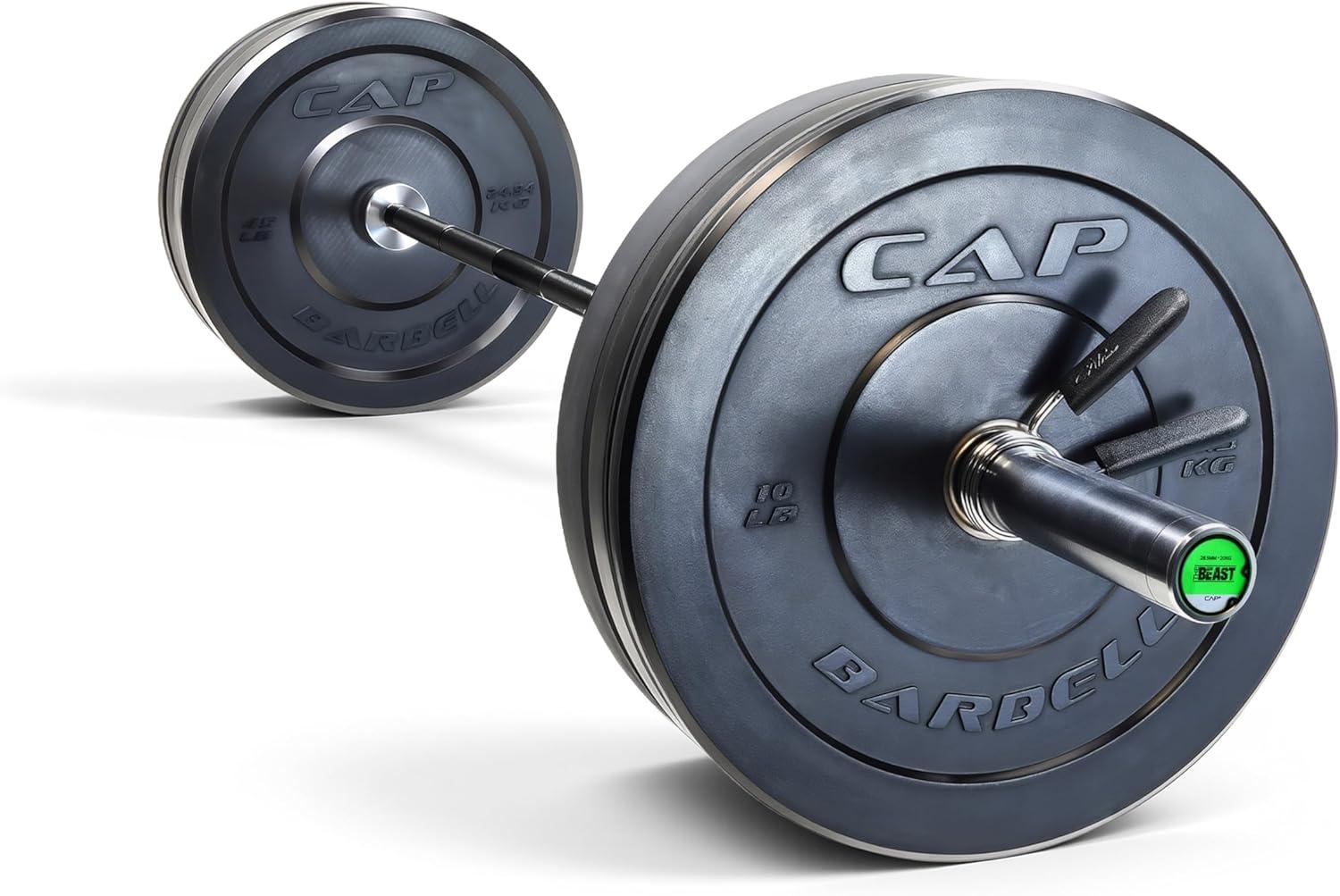 image:imageCAP Barbell Olympic Weight Set with 7ft Barbell amp Bumper Plates 160370 lbs Multiple OptionsElite