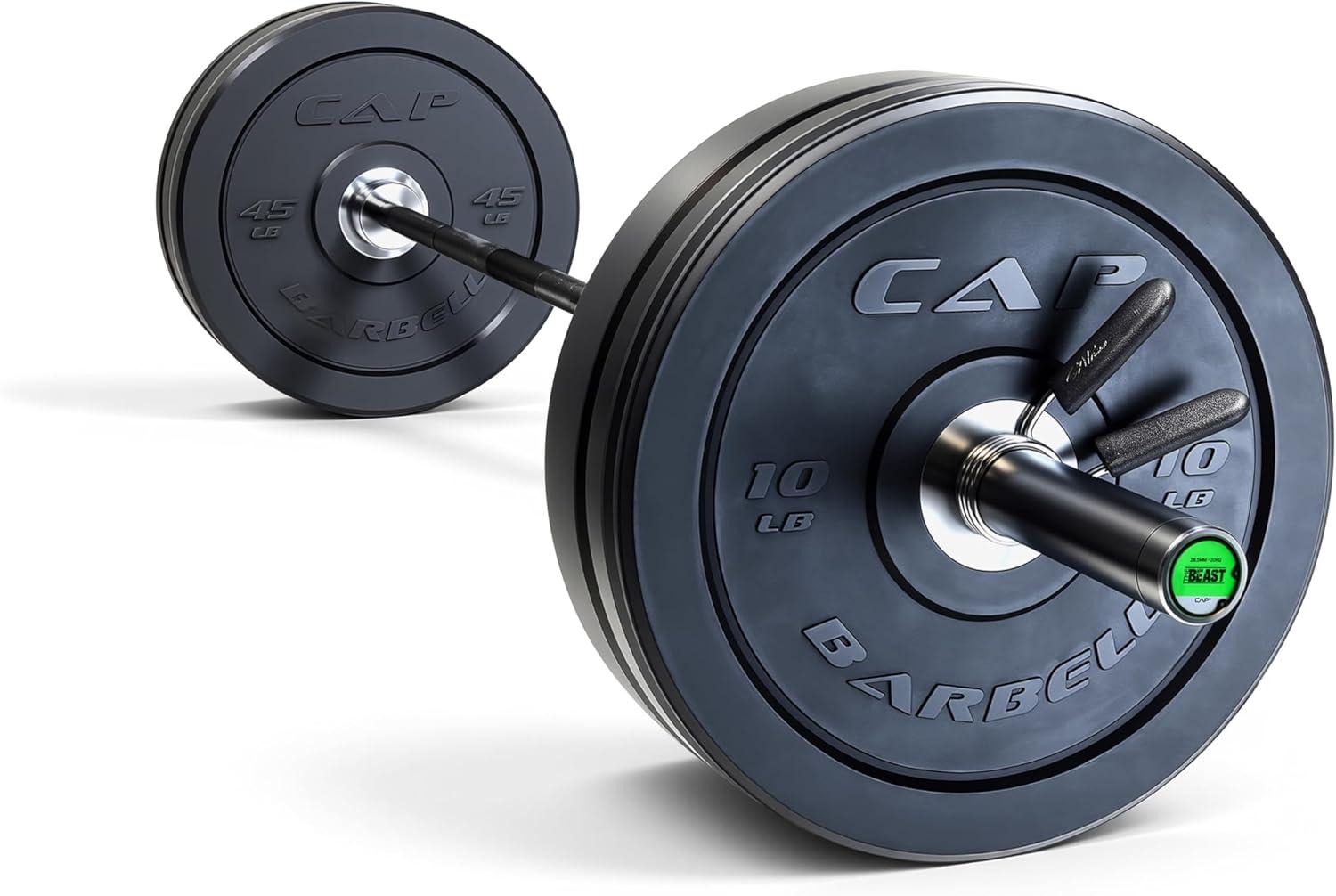 image:imageCAP Barbell Olympic Weight Set with 7ft Barbell amp Bumper Plates 160370 lbs Multiple OptionsPRO