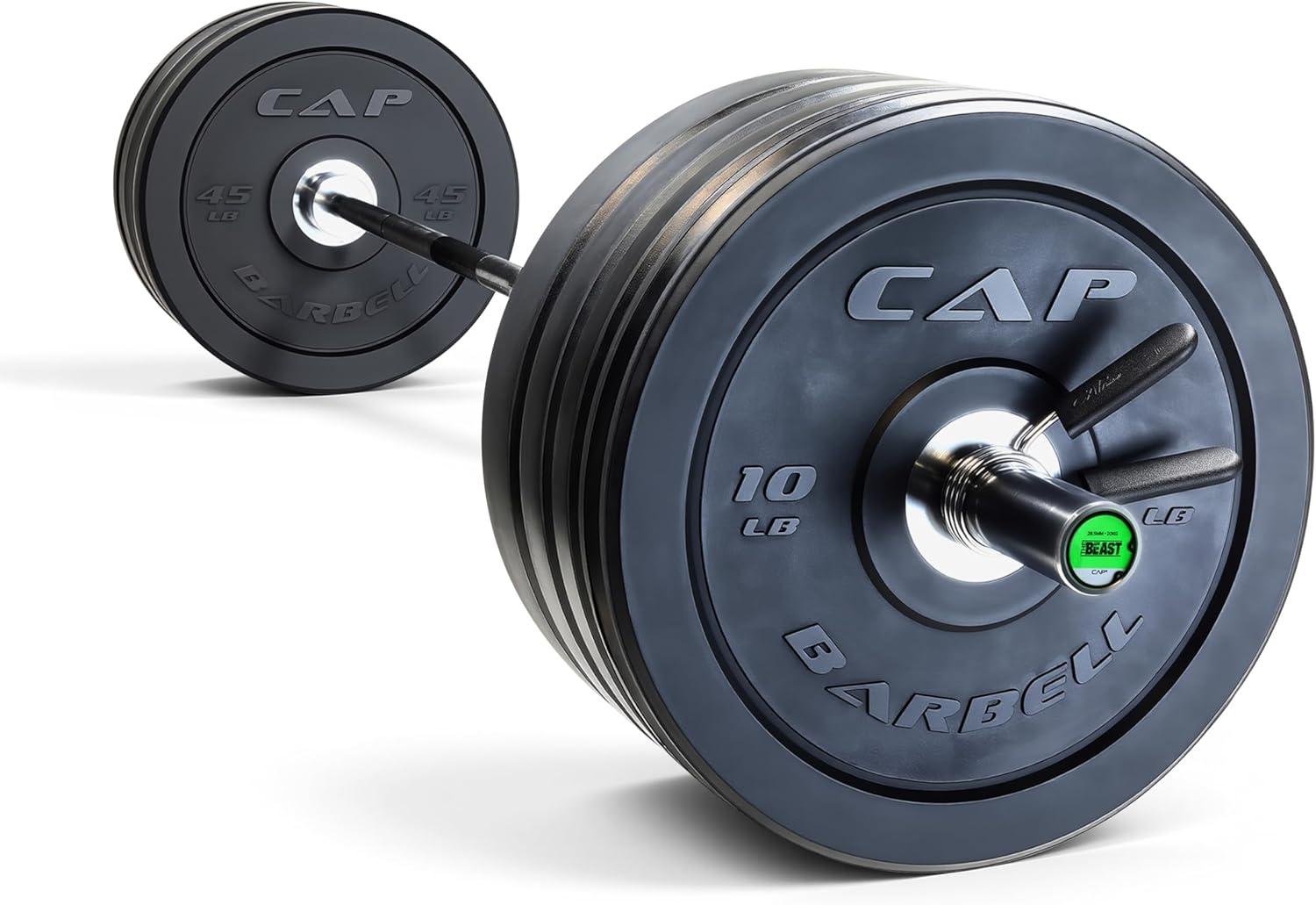image:imageCAP Barbell Olympic Weight Set with 7ft Barbell amp Bumper Plates 160370 lbs Multiple OptionsPRO