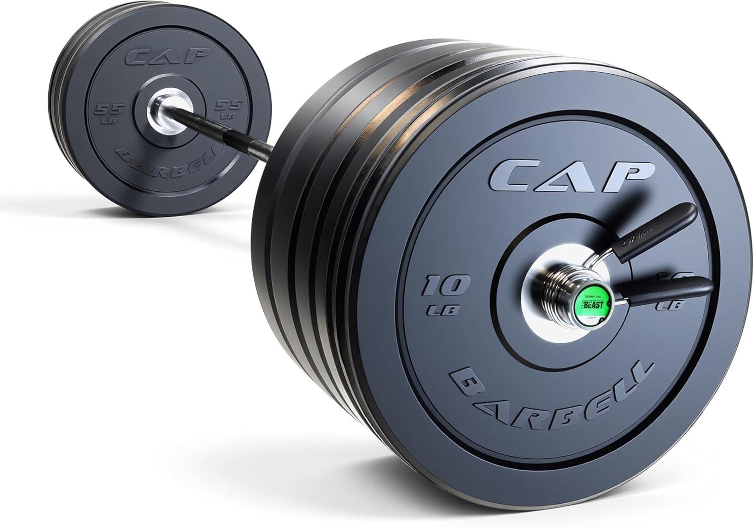 image:imageCAP Barbell Olympic Weight Set with 7ft Barbell amp Bumper Plates 160370 lbs Multiple OptionsPRO