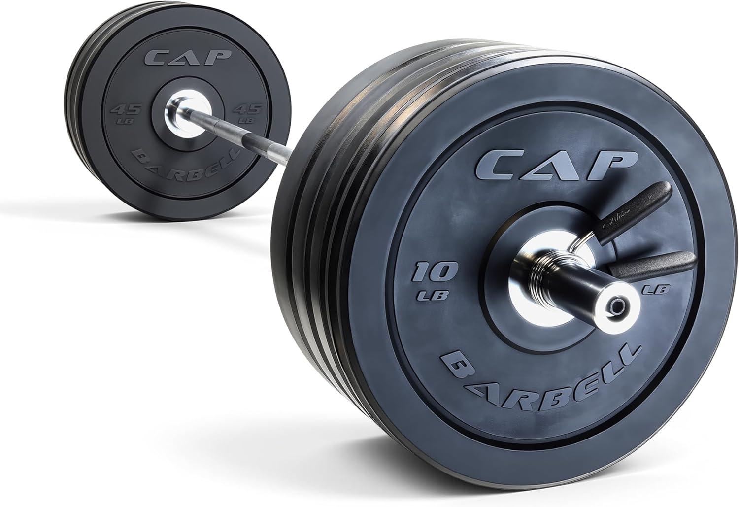 image:imageCAP Barbell Olympic Weight Set with 7ft Barbell amp Bumper Plates 160370 lbs Multiple OptionsPRO