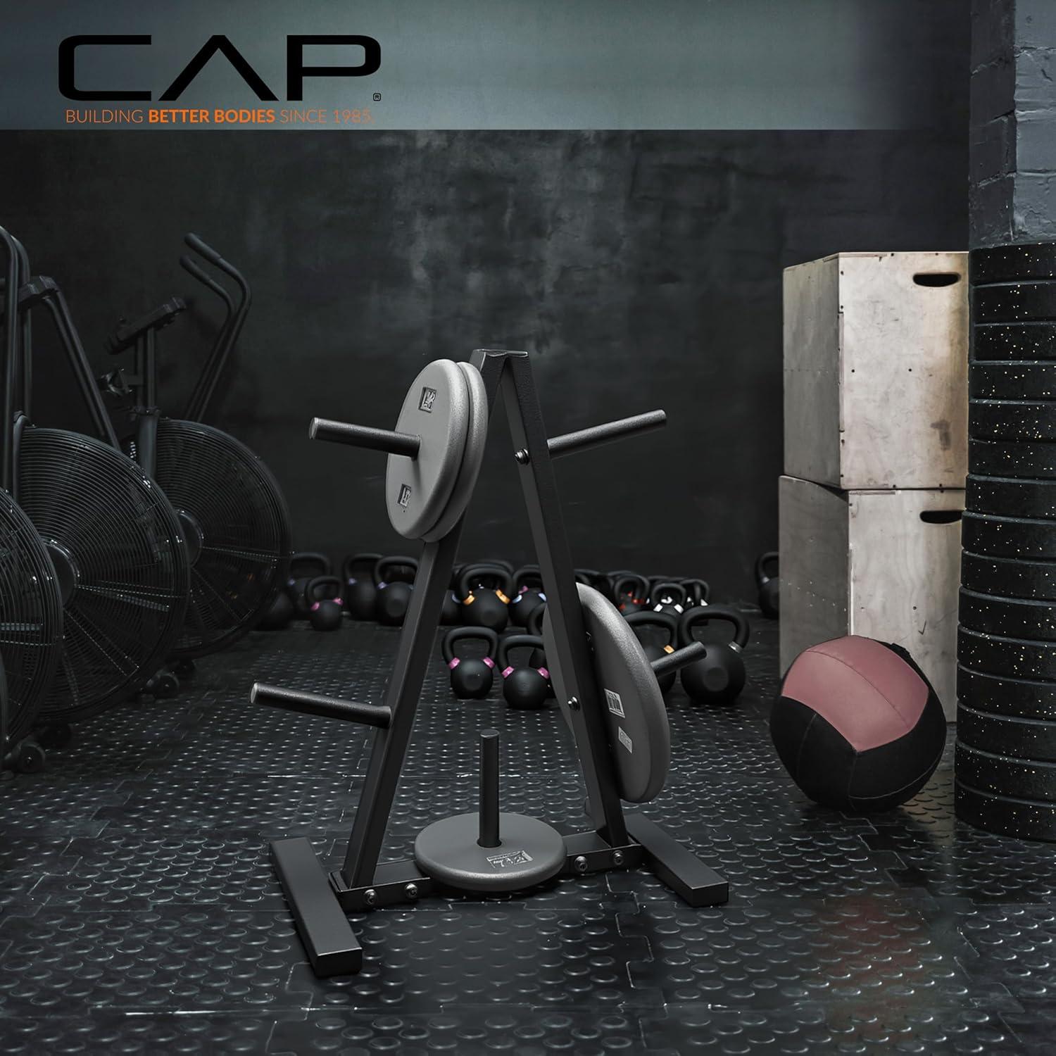 image:imageCAP Barbell Weight Plate Rack for 1Inch Weight PlatesBlack Space Saving Astyle 1 Plate Tree
