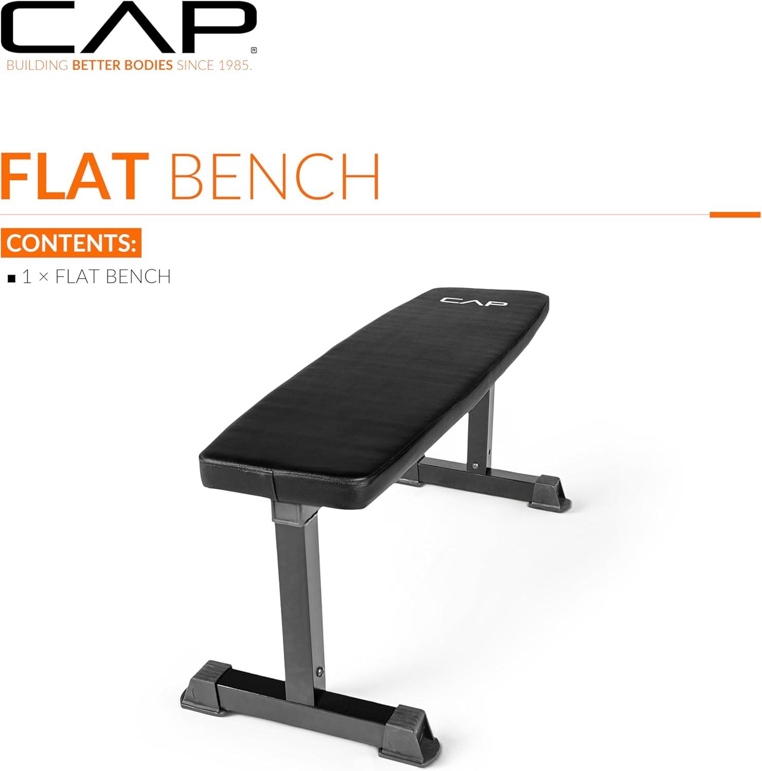 image:imageCap Barbell Flat Weight Bench Color SeriesBlack