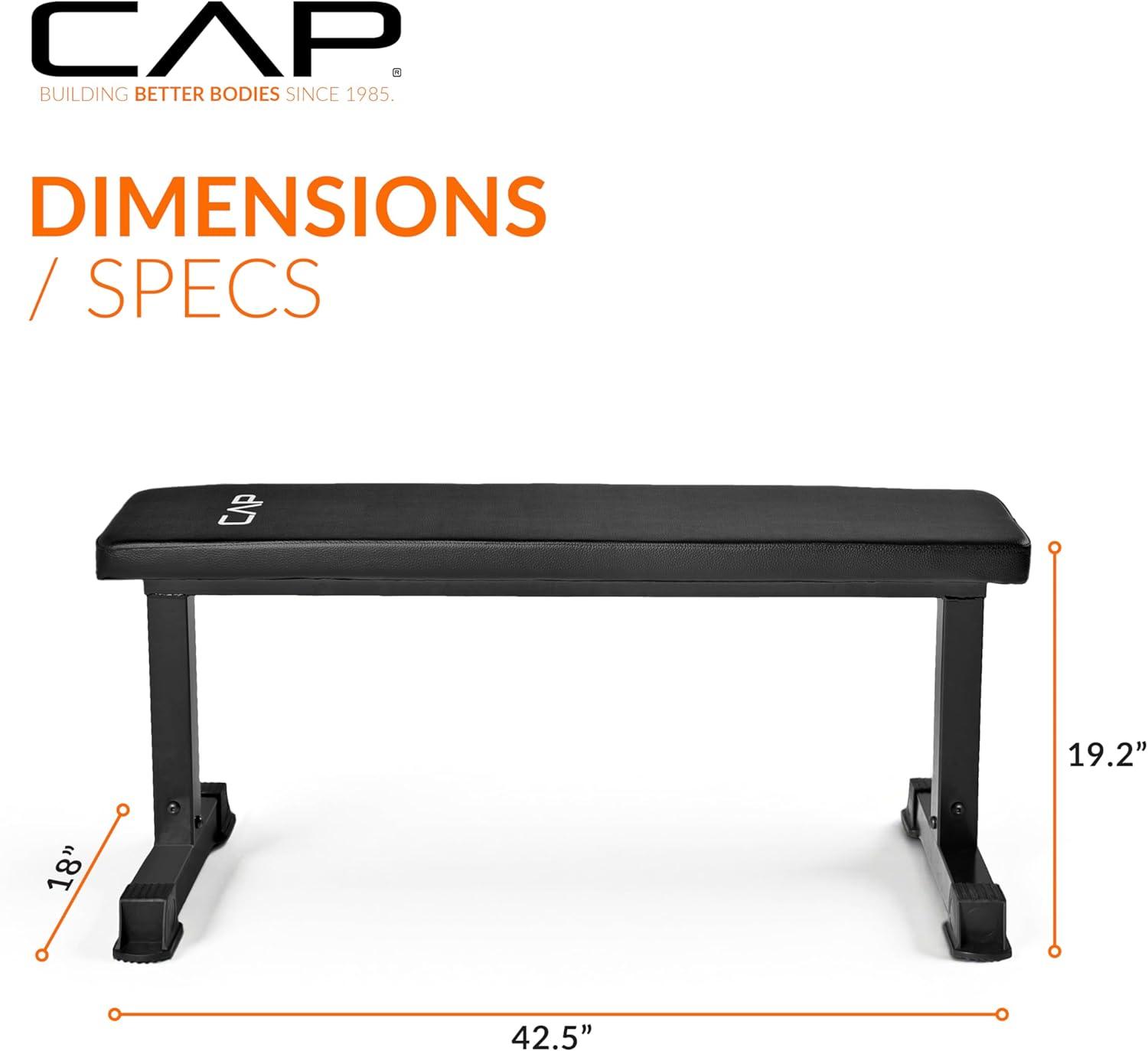 image:imageCap Barbell Flat Weight Bench Color SeriesBlack