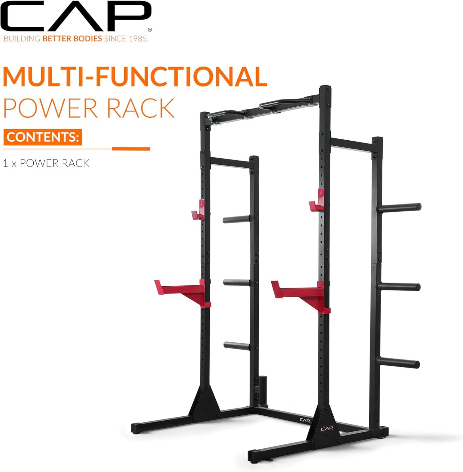image:imageCap Barbell Power Rack with Pull Up Bar amp Attachments Multiple ColorsBLACK
