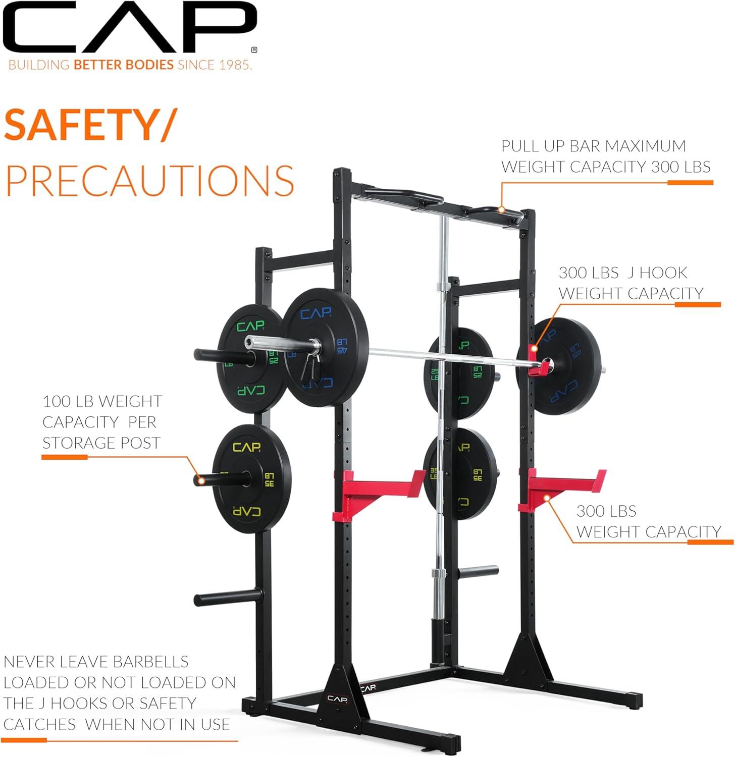 image:imageCap Barbell Power Rack with Pull Up Bar amp Attachments Multiple ColorsBLACK