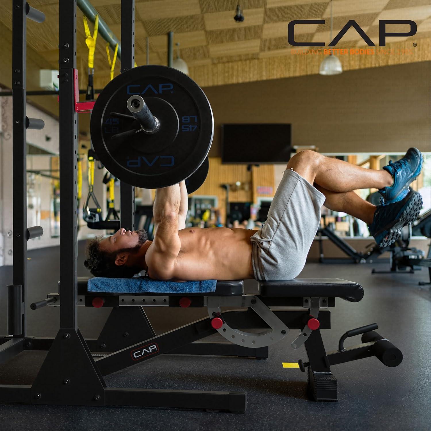 image:imageCap Barbell Power Rack with Pull Up Bar amp Attachments Multiple ColorsBLACK