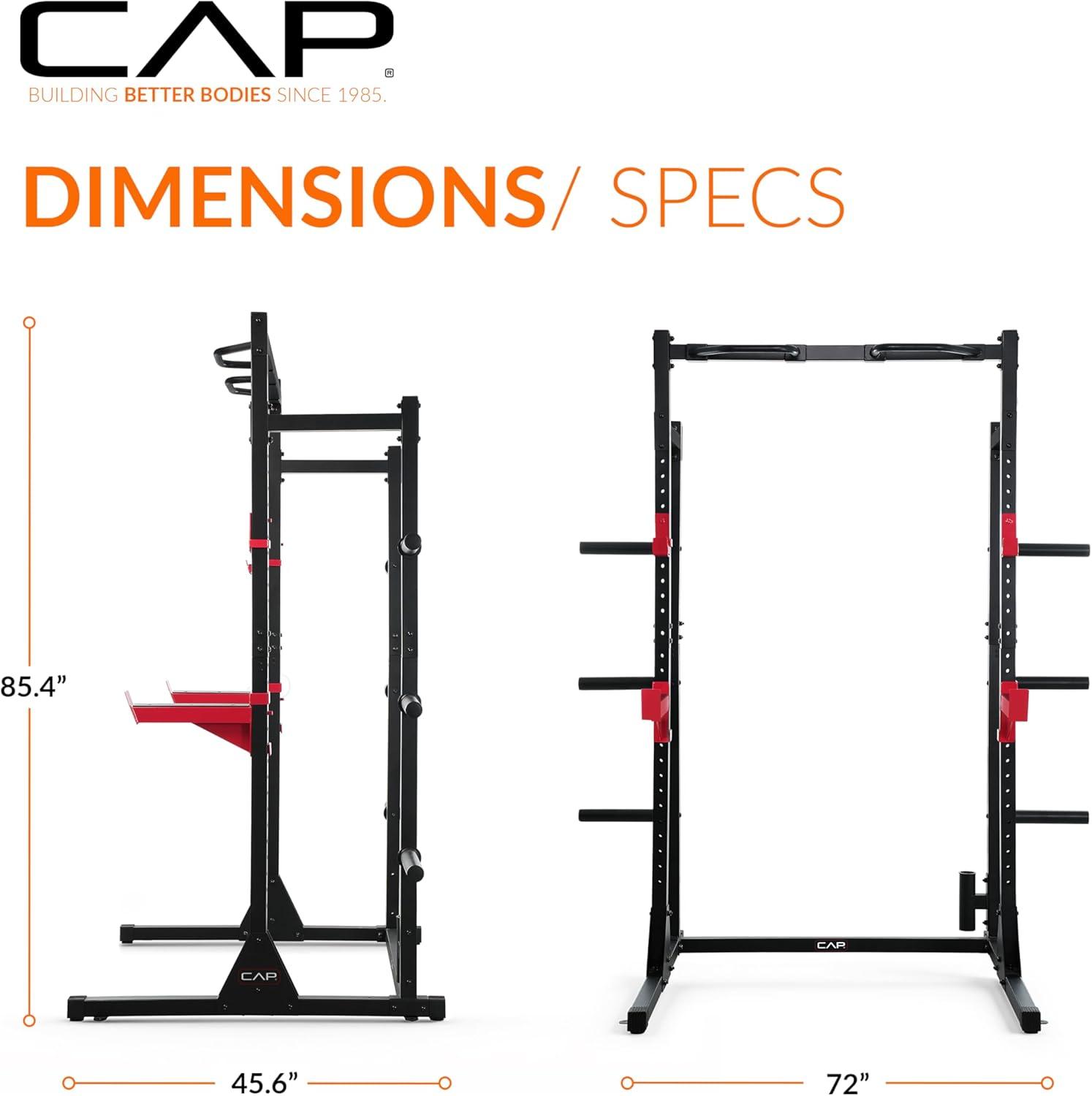 image:imageCap Barbell Power Rack with Pull Up Bar amp Attachments Multiple ColorsBLACK