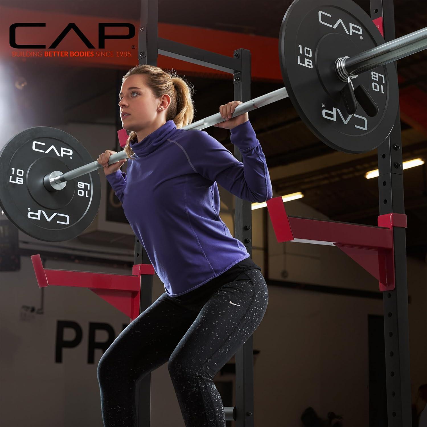 image:imageCap Barbell Power Rack with Pull Up Bar amp Attachments Multiple ColorsBLACK