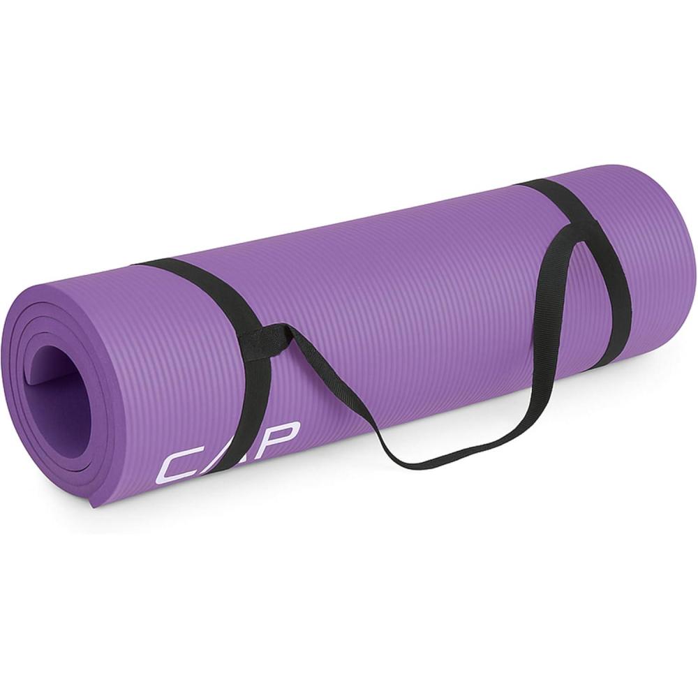 image:imageCAP Barbell 12Inch High Density Exercise Yoga Mat with Strap Multiple OptionsPurple