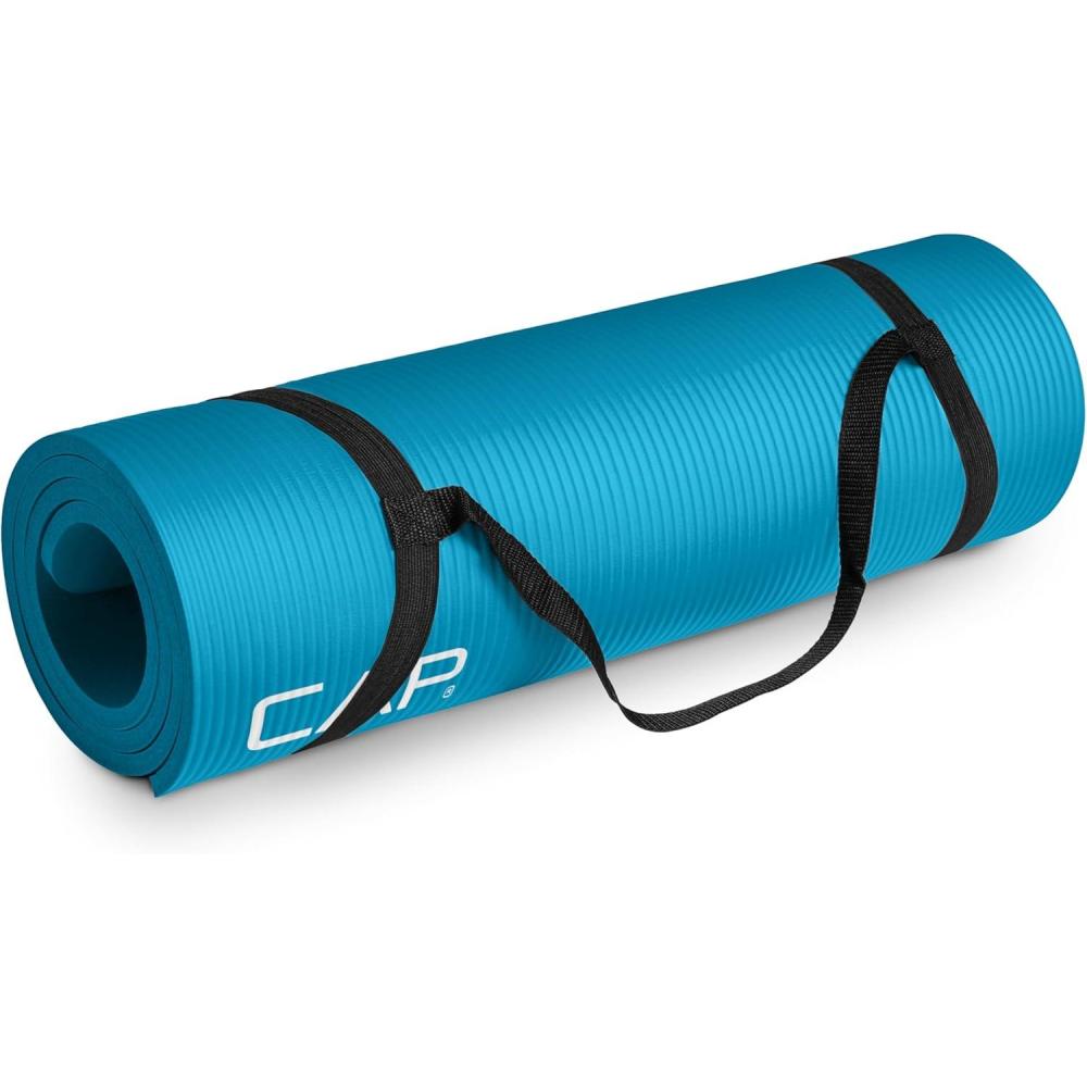 image:imageCAP Barbell 12Inch High Density Exercise Yoga Mat with Strap Multiple OptionsTeal