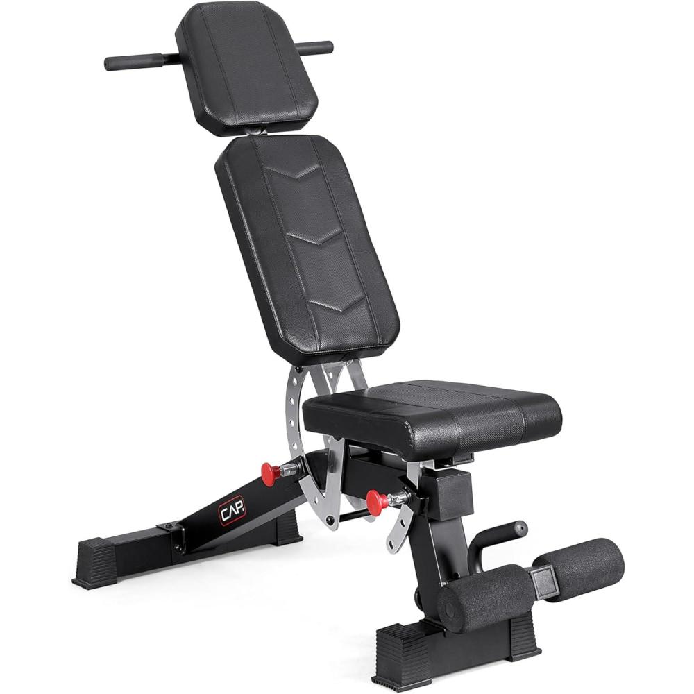 image:imageCAP Barbell Adjustable Training Utility Weight Bench MultiPosition InclineDecline Bench with 6 Backrest Adjustments Leg Anchor Wheels amp 600 LB Capacity Home Gym Strength Bench