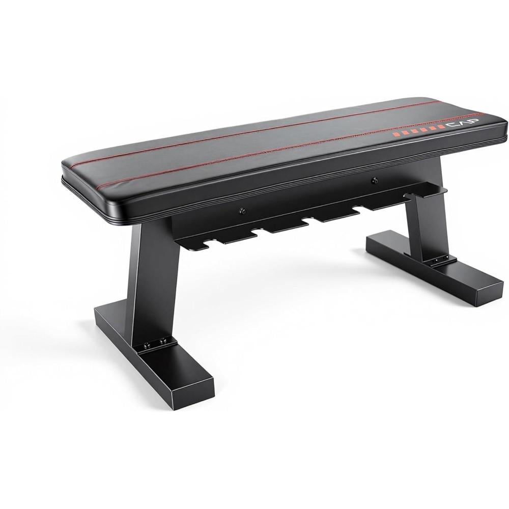 image:imageCAP Barbell Flat Weight Bench with Dumbbell Storage Home Gym Bench for Strength Training Dumbbell Workouts amp SpaceSaving Organization