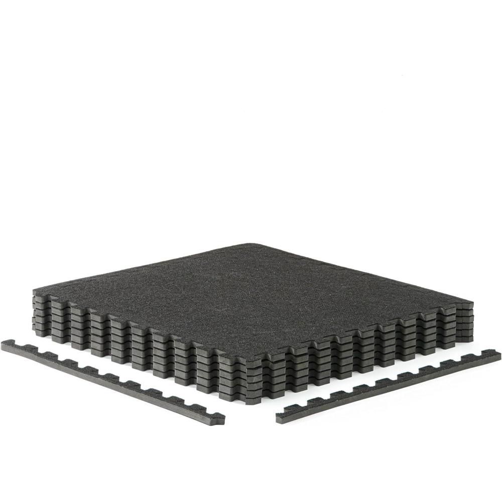 image:imageCAP Barbell Interlocking EVA Foam Carpet Puzzle Mat Floor Tiles 24 x 24 x 12 Multiple Color OptionsCarpet Top Black