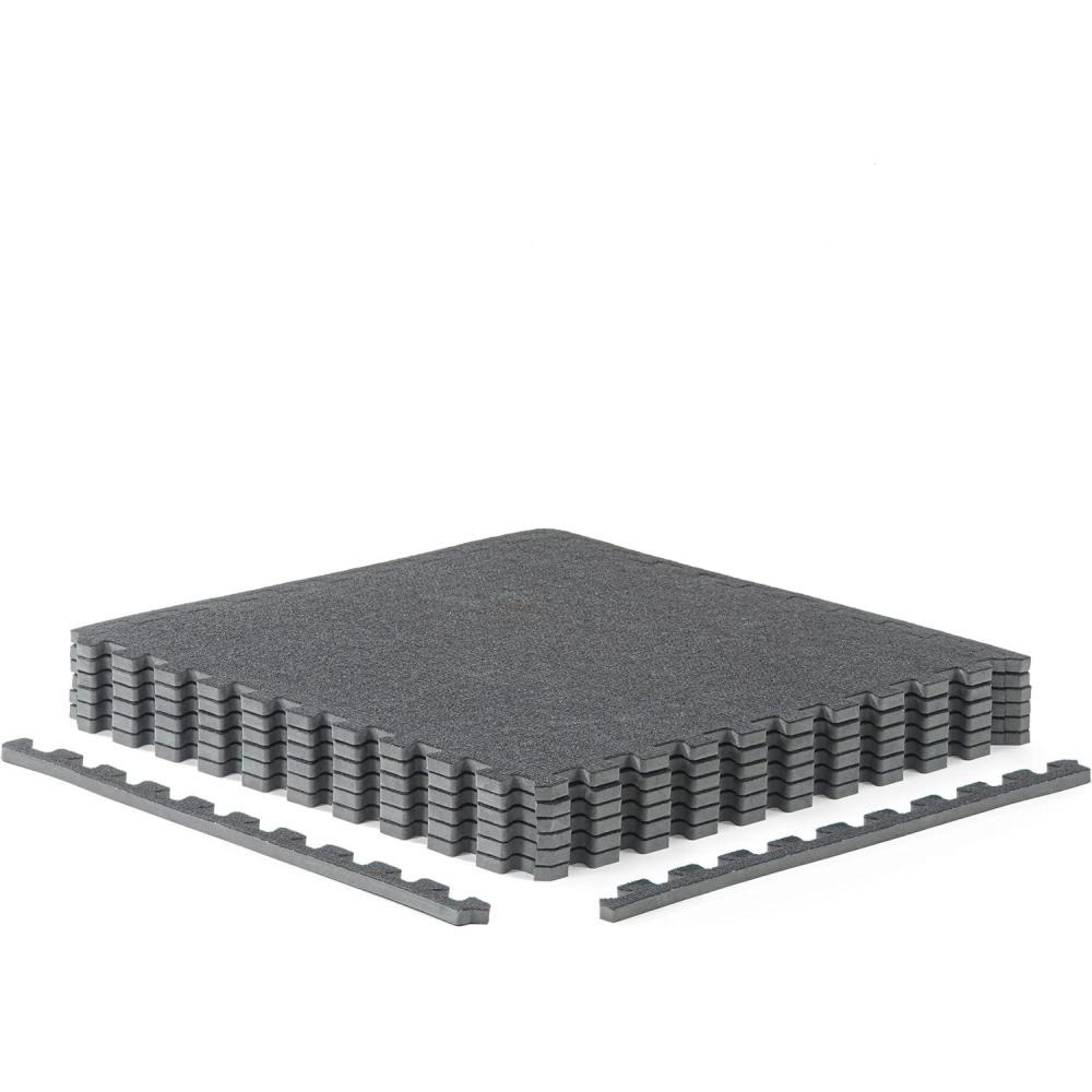 image:imageCAP Barbell Interlocking EVA Foam Carpet Puzzle Mat Floor Tiles 24 x 24 x 12 Multiple Color OptionsCarpet Top Gray