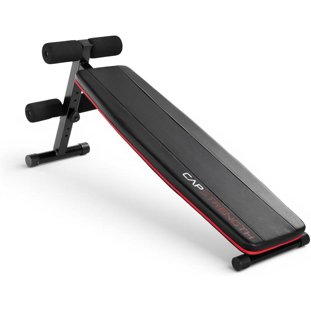 image:imageCAP Barbell Sit Up Bench Adjustable Decline Ab Bench for Home Gym MultiPurpose Slant Board for Core Strength SitUps and FullBody Workouts