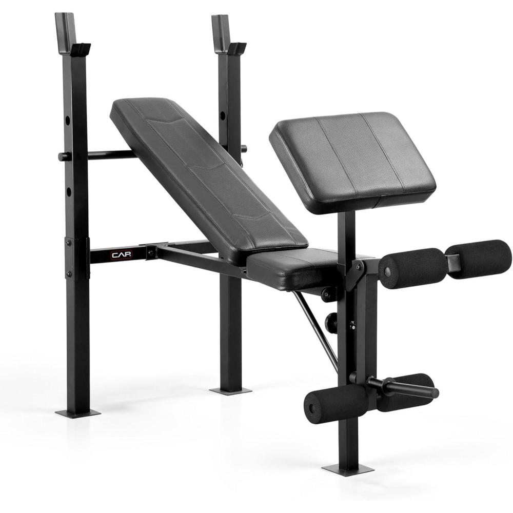 image:imageCAP Standard Weight Bench with Preacher Pad Adjustable Bench Press Station with 4 Backrest Positions Leg Developer Steel Frame 500 LB Capacity Home Gym Strength Training Bench