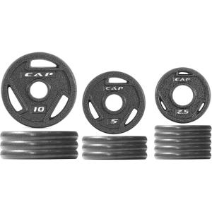 CAP Barbell 2-Inch Olympic Cast Iron Plate Weight Set | 75-285 lbs | Multiple Options(ELITE)