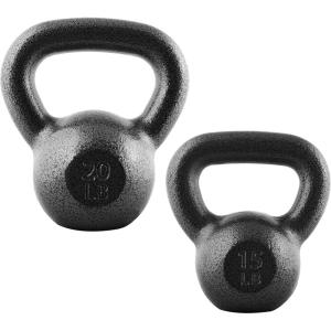 CAP Barbell Cast Iron Kettlebell – Coated Options, Singles and Sets, Multiple Weight Choices(35 pounds set)