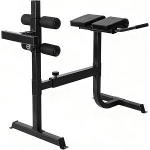 Cap Strength Roman Chair – Adjustable Back Extension Bench for Core & Glute Workouts, Heavy-Duty 300 LB Capacity – Black and Gray Options(Black)