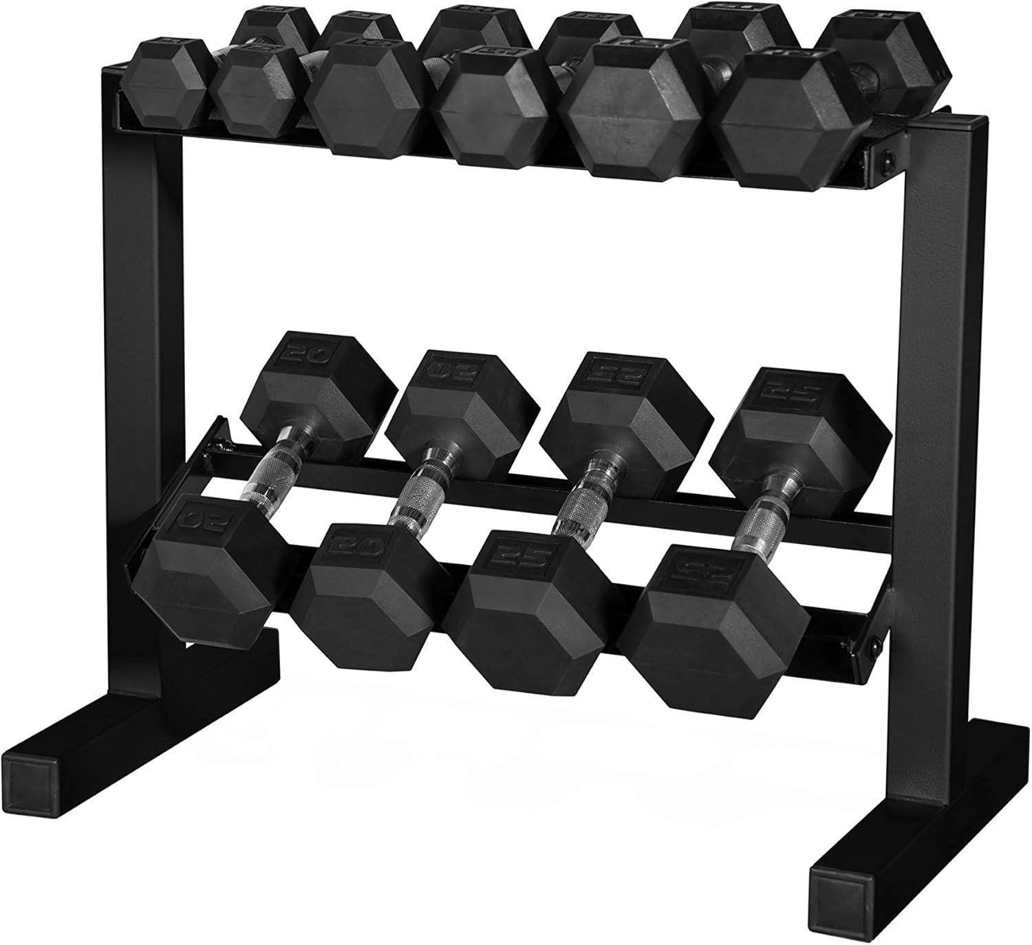 image:imageCAP Barbell 150 lb Dumbbell Set with 2Tier Rack Multiple OptionsBlack