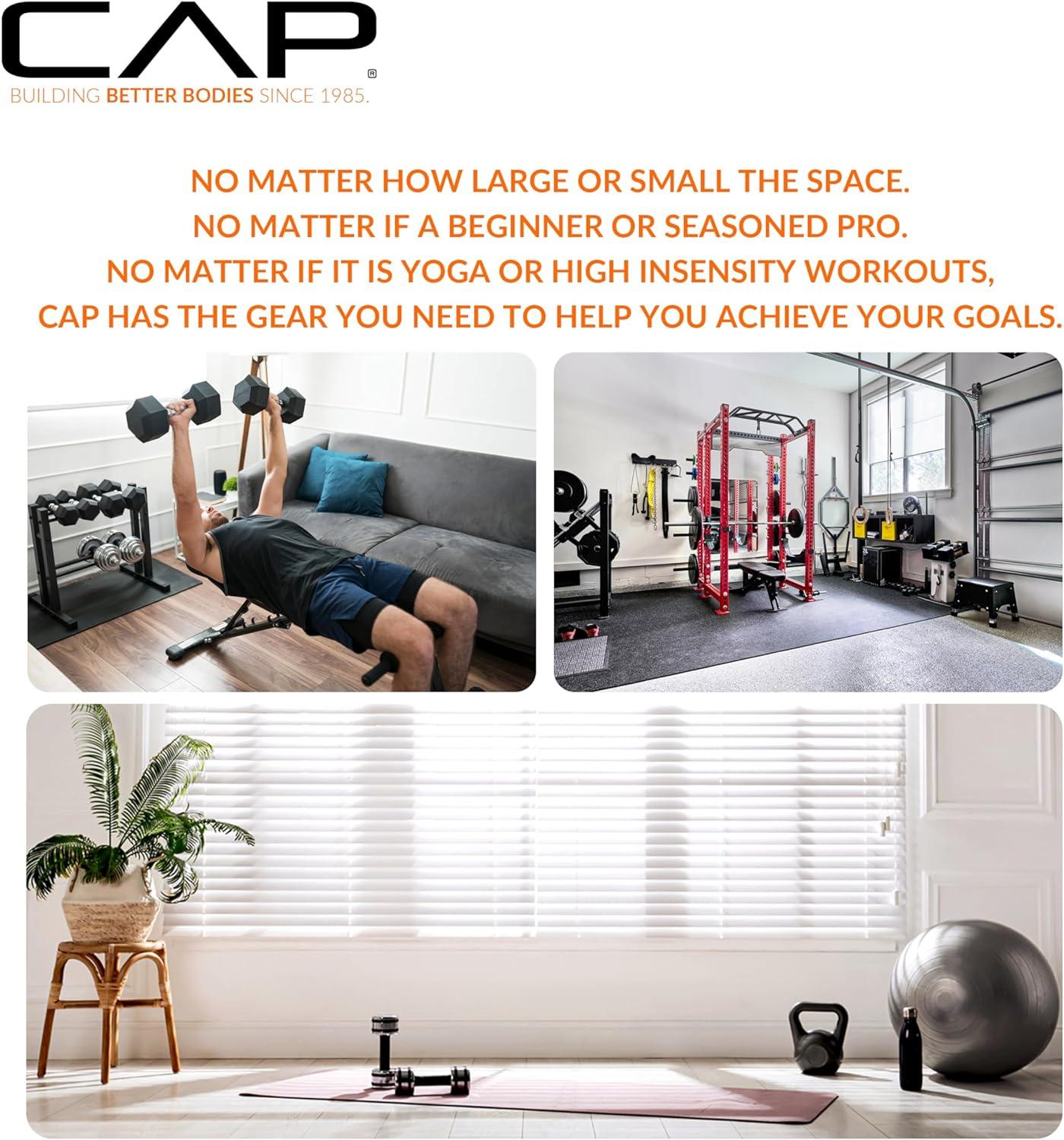 image:imageCAP Barbell 1Inch High Density Exercise Yoga Mat with Strap Multiple ColorsGray