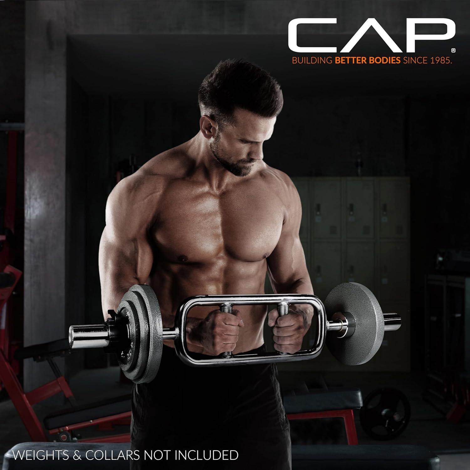 image:imageCAP Barbell 2 Solid Olympic Triceps Bar No Collars Chrome