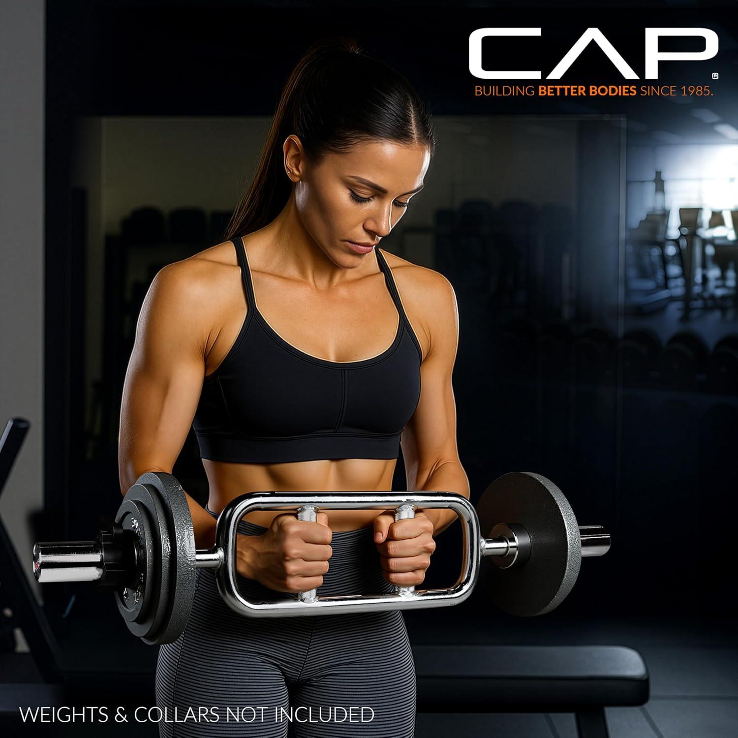 image:imageCAP Barbell 2 Solid Olympic Triceps Bar No Collars Chrome