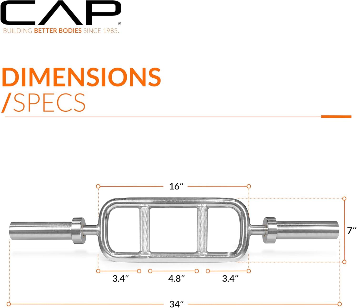image:imageCAP Barbell 2 Solid Olympic Triceps Bar No Collars Chrome