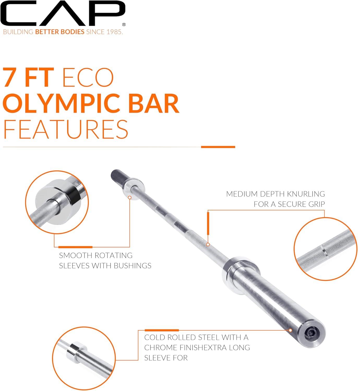 image:imageCAP Barbell 2Inch Olympic 7 ft Barbell Bars Multiple OptionsChrome