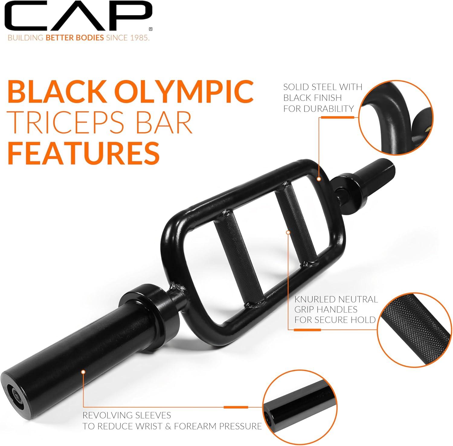image:imageCAP Barbell 34 Olympic Triceps Bar Black OBIS34SB