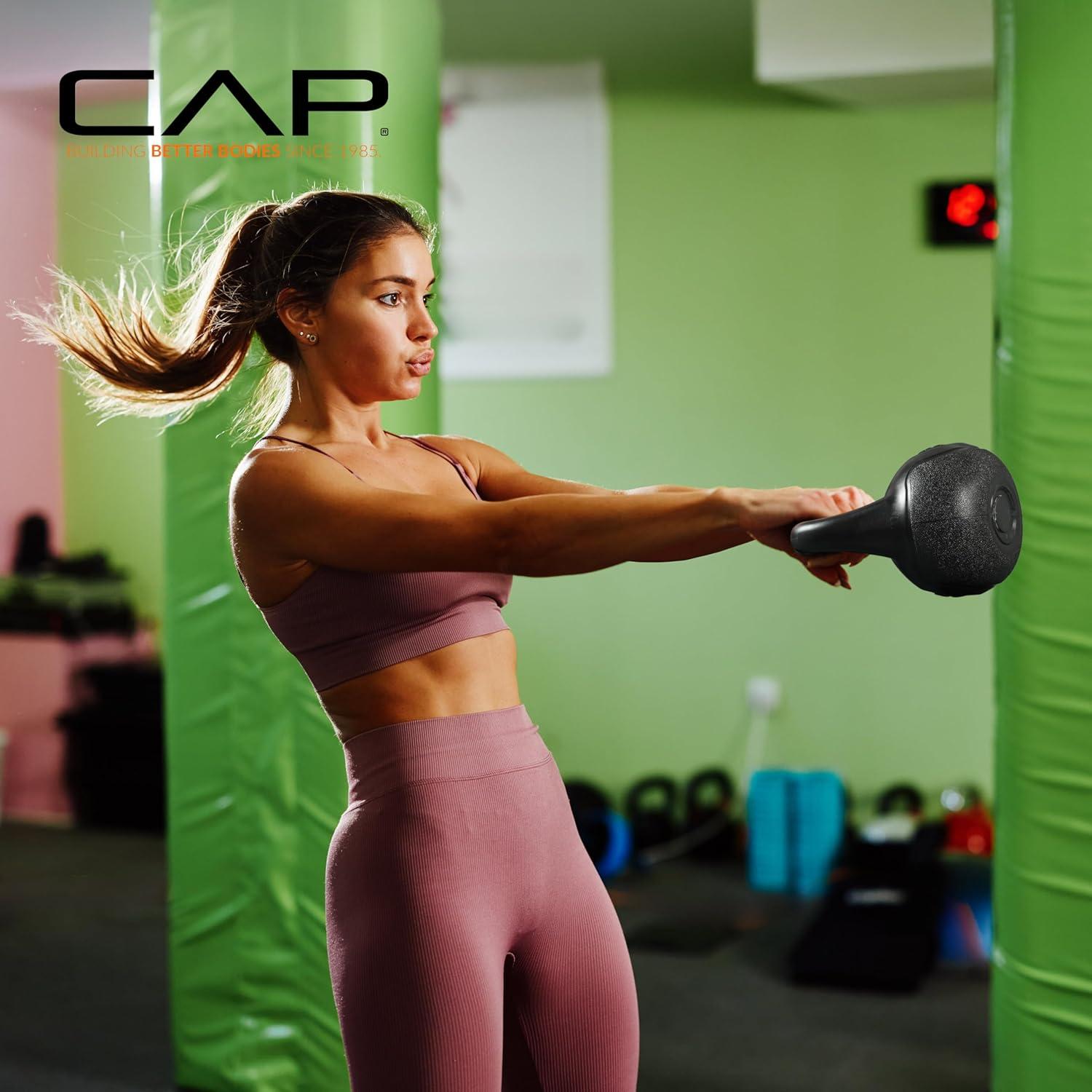 image:imageCAP Barbell 45 LB Cement Kettlebell Set 10 lb 15 lb amp 20 lb VinylCoated Kettlebells for Strength Training Cardio Cross Training amp Home Gym Workouts