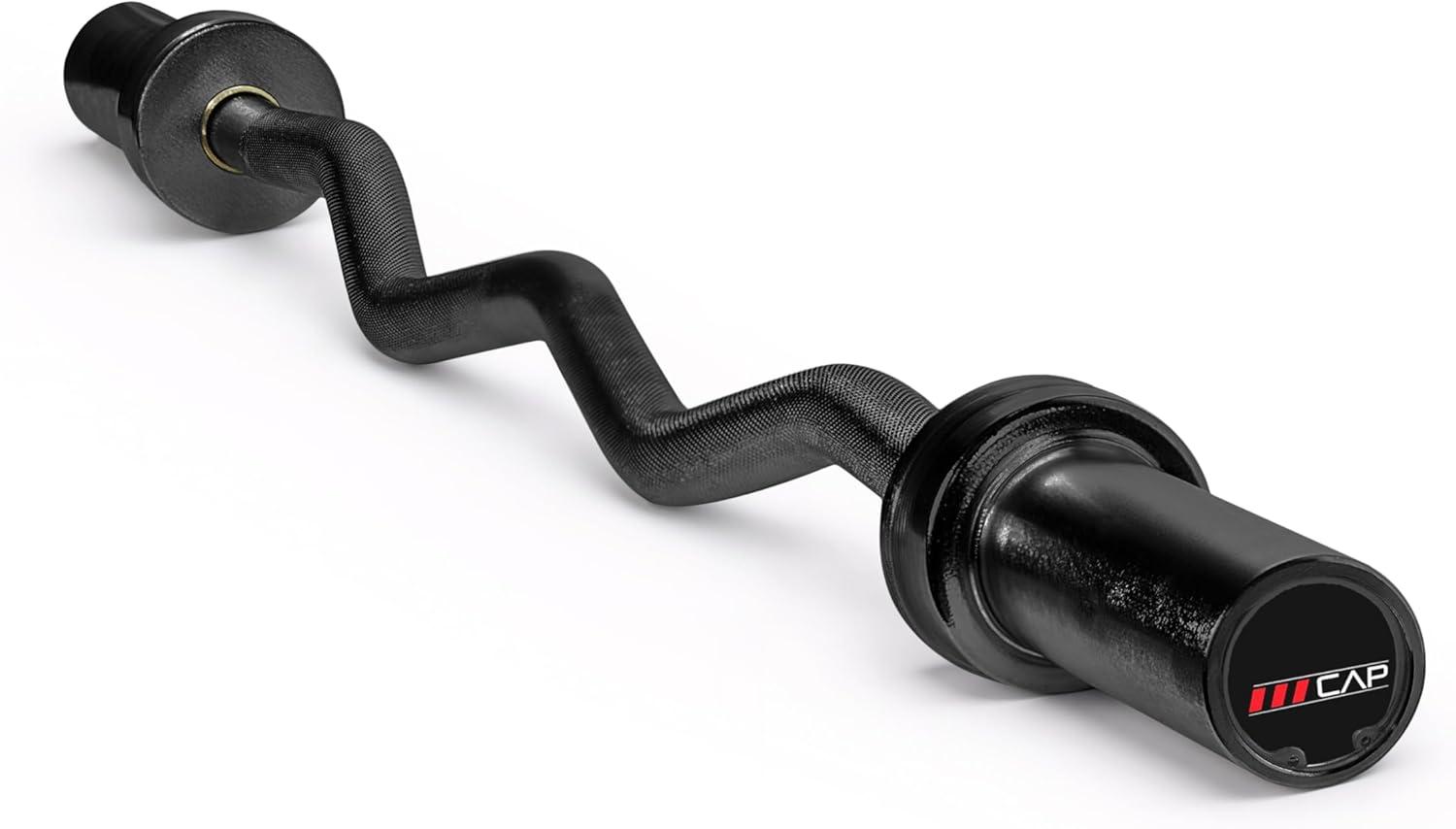image:imageCAP Barbell 47Inch Olympic EZ Curl Bar for 2Inch Weight Plates Multiple OptionsBlack