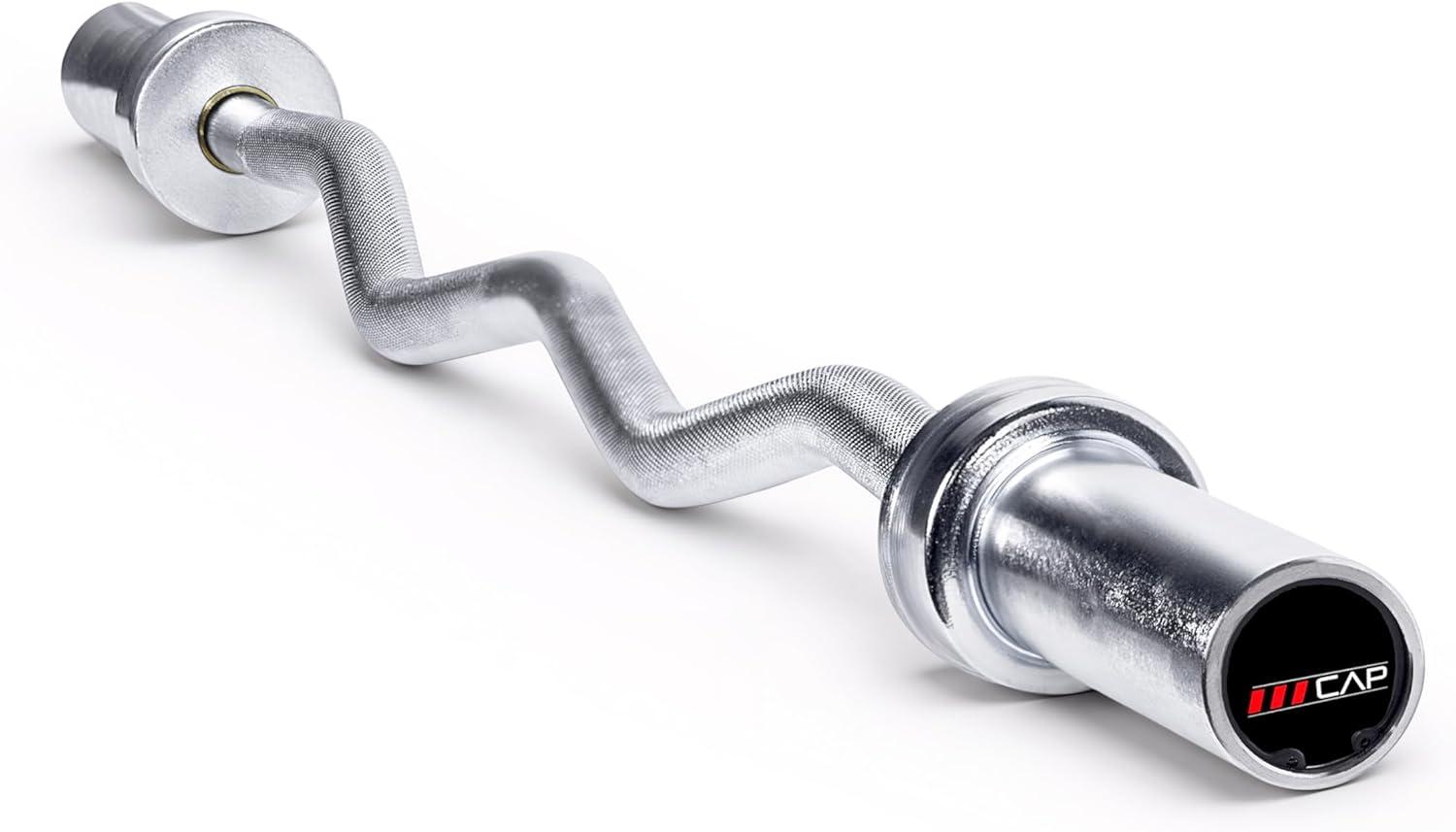 image:imageCAP Barbell 47Inch Olympic EZ Curl Bar for 2Inch Weight Plates Multiple OptionsChrome