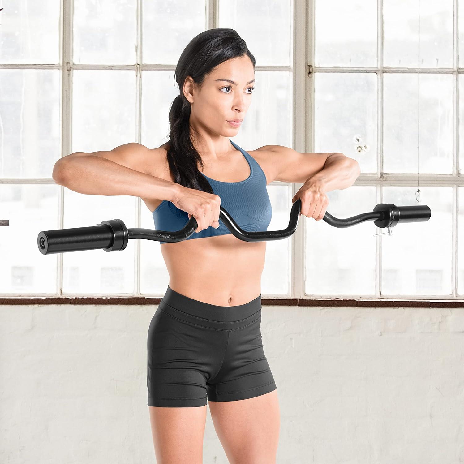 image:imageCAP Barbell 48Inch Super Curl Olympic Barbell for 2Inch Weight Plates Multiple OptionsBlack