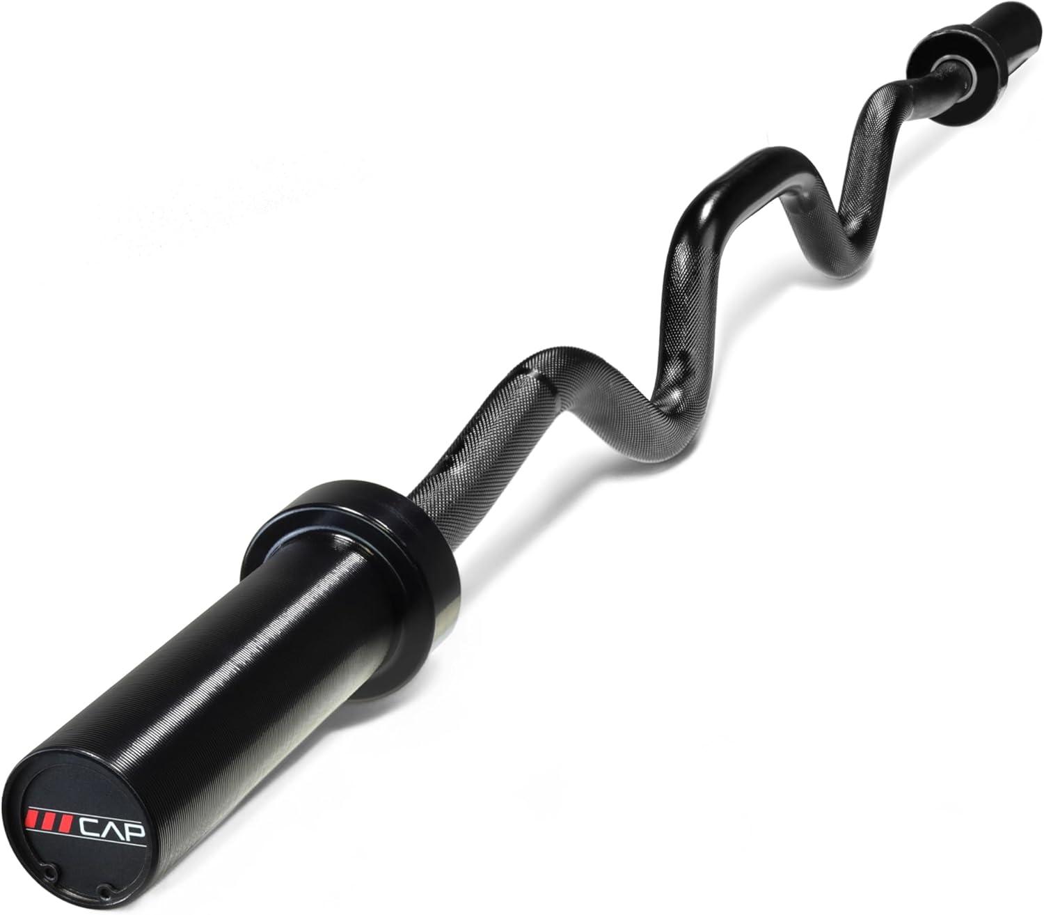 image:imageCAP Barbell 48Inch Super Curl Olympic Barbell for 2Inch Weight Plates Multiple OptionsBlack
