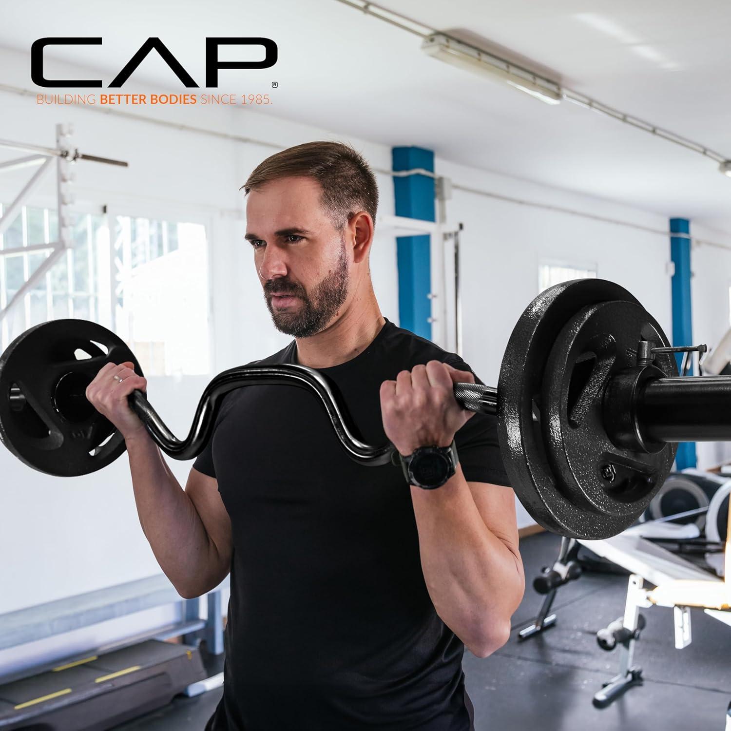 image:imageCAP Barbell 48Inch Super Curl Olympic Barbell for 2Inch Weight Plates Multiple OptionsBlack