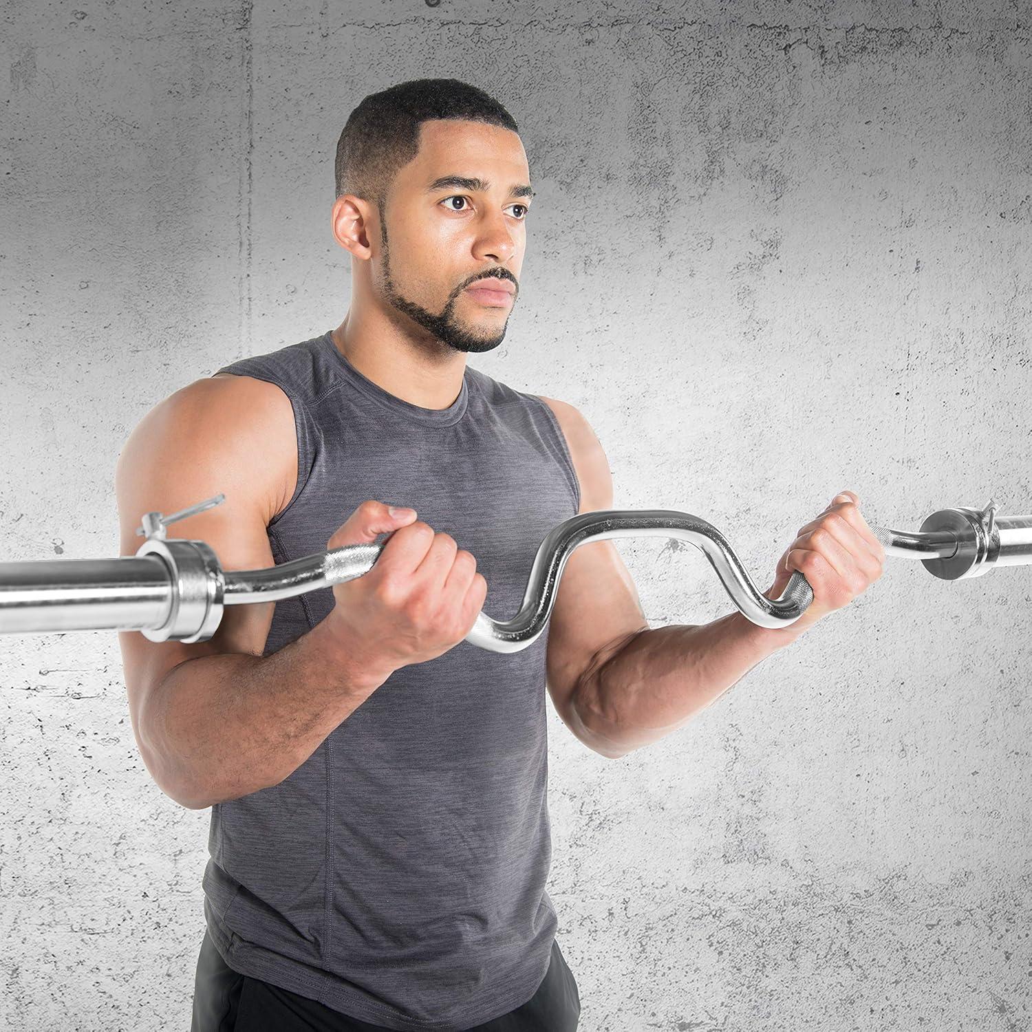 image:imageCAP Barbell 48Inch Super Curl Olympic Barbell for 2Inch Weight Plates Multiple OptionsChrome