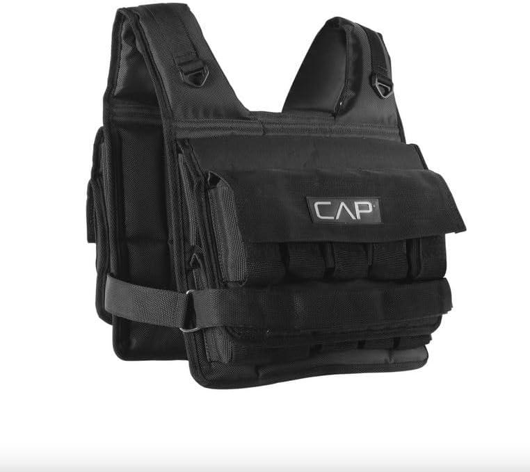 image:imageCAP Barbell Adjustable Weighted Vest 20150 lbs HeavyDuty Workout Vest with Removable Iron Weights for Strength Training Cardio Running and Calisthenics20lbsS