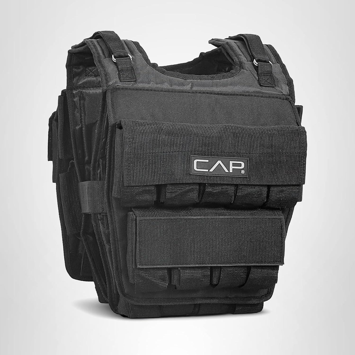 image:imageCAP Barbell Adjustable Weighted Vest 20150 lbs HeavyDuty Workout Vest with Removable Iron Weights for Strength Training Cardio Running and Calisthenics120lbs