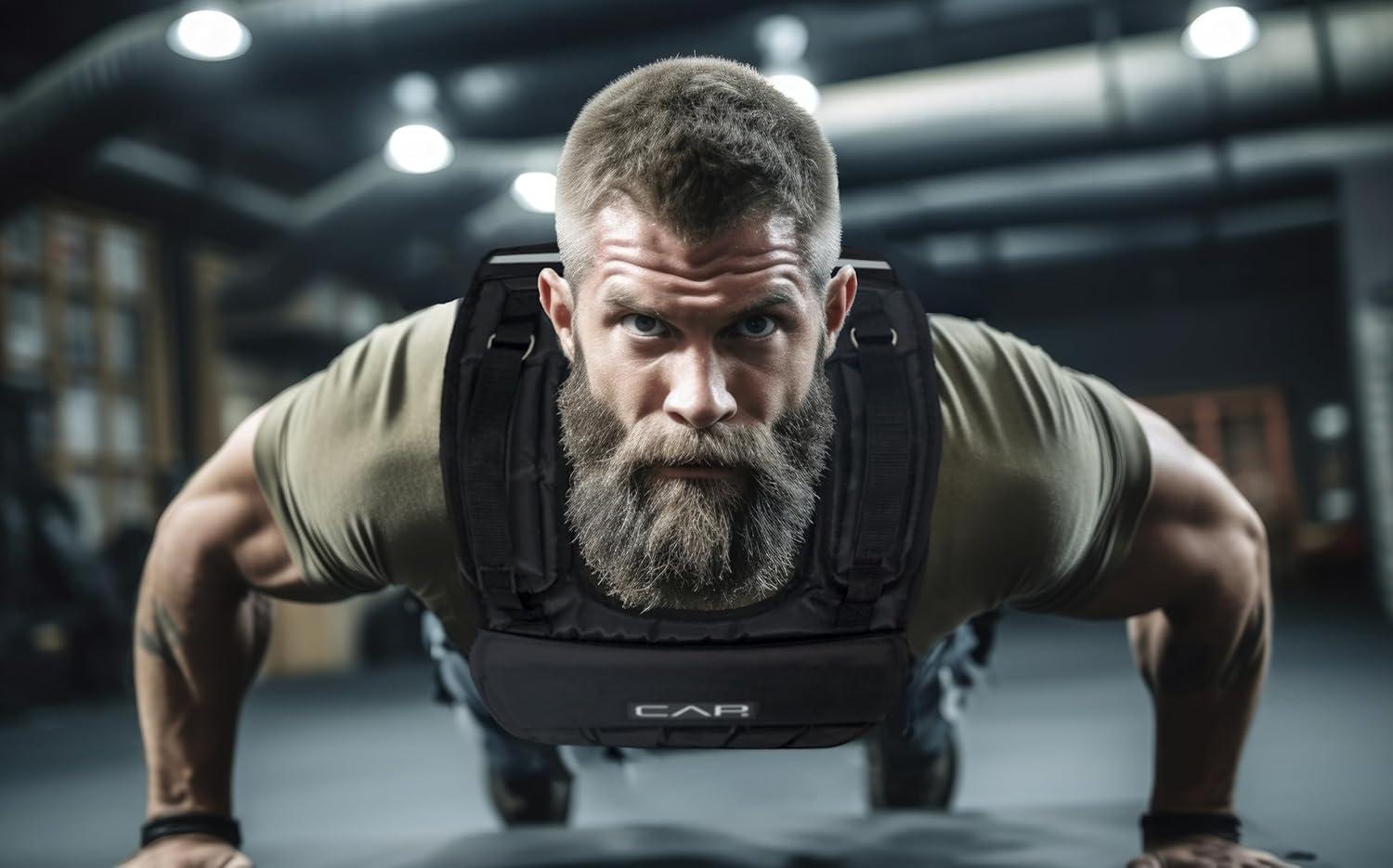 image:imageCAP Barbell Adjustable Weighted Vest 20150 lbs HeavyDuty Workout Vest with Removable Iron Weights for Strength Training Cardio Running and Calisthenics120lbs