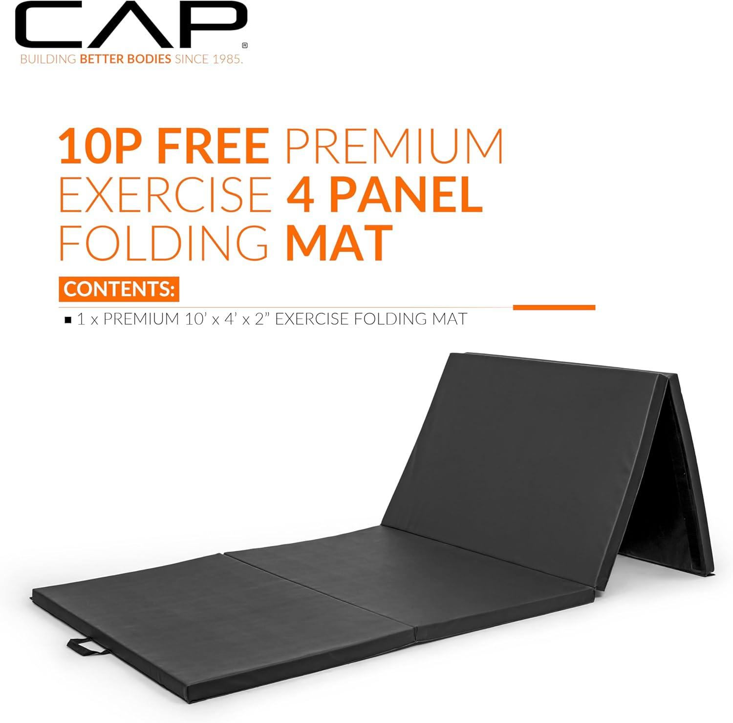 image:imageCAP Barbell All Purpose Folding Anti Tear Exercise Training Aerobic Fitness Gym amp Gymnastics Balance Mat Multiple colorsBlack