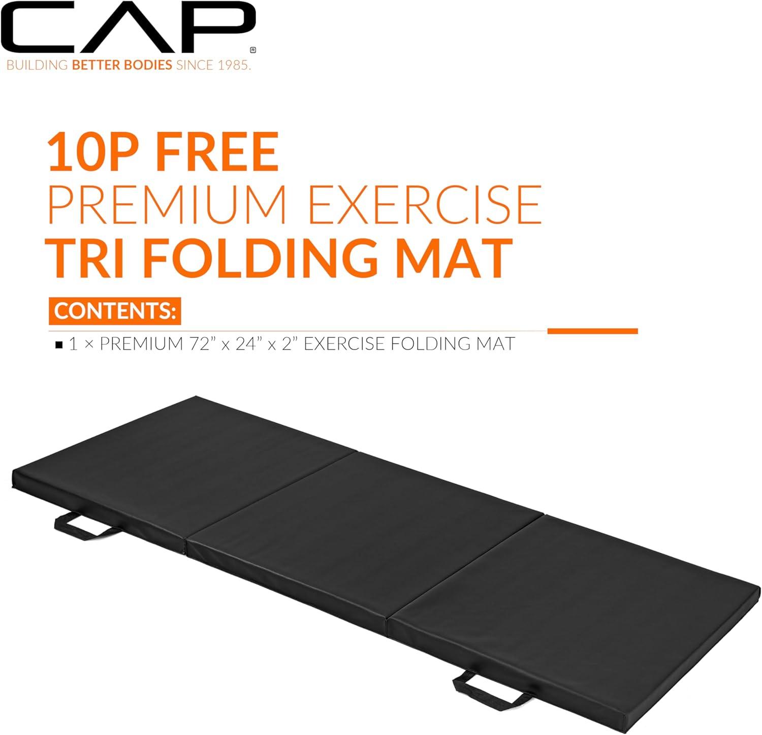 image:imageCAP Barbell All Purpose Folding Anti Tear Exercise Training Aerobic Fitness Gym amp Gymnastics Balance Mat Multiple colorsBlack
