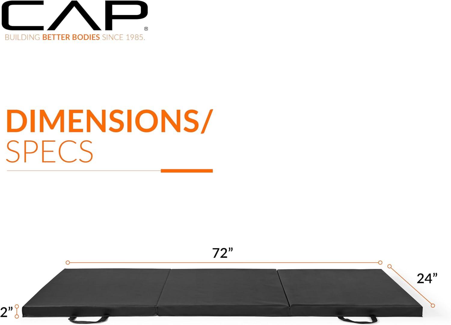 image:imageCAP Barbell All Purpose Folding Anti Tear Exercise Training Aerobic Fitness Gym amp Gymnastics Balance Mat Multiple colorsBlack